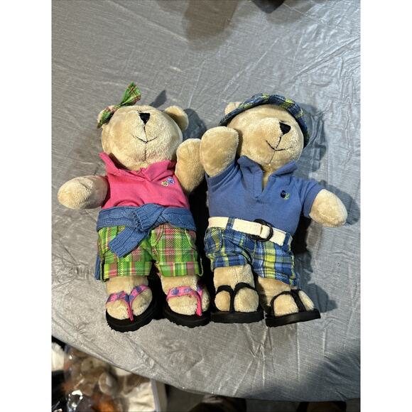 Starbucks Bearista Bear 2007 Preppy Summer Girl & Boy Plush: 62nd, 63rd Editions - Picture 1 of 12